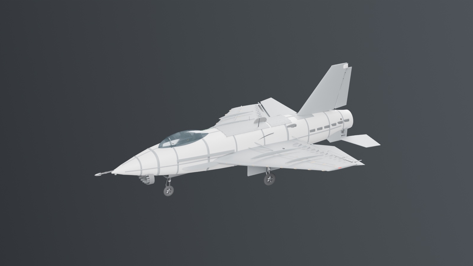 Render of the RC jet, a cropped-delta model aircraft